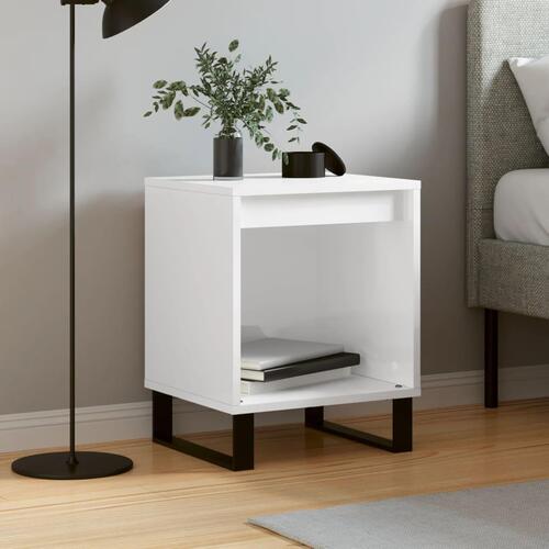 Sengeskab 40x35x50 cm konstrueret træ hvid højglans