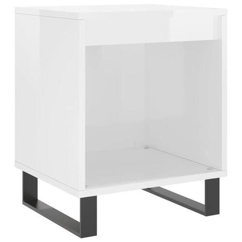 Sengeskab 40x35x50 cm konstrueret træ hvid højglans