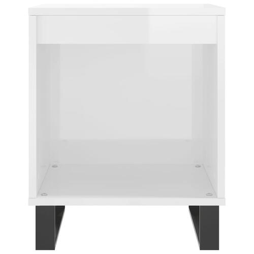 Sengeskab 40x35x50 cm konstrueret træ hvid højglans