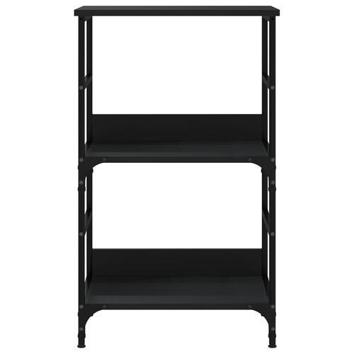Bogreol 50x33x82 cm konstrueret træ sort