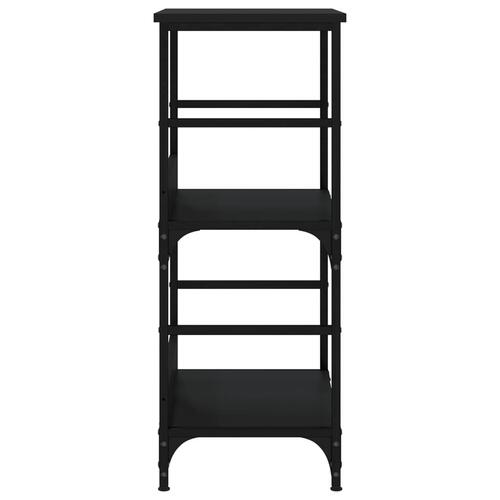 Bogreol 50x33x82 cm konstrueret træ sort