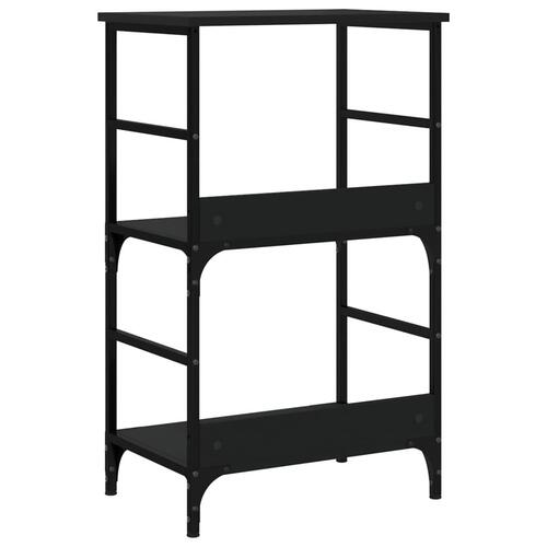 Bogreol 50x33x82 cm konstrueret træ sort