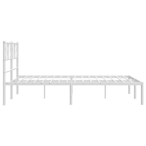 Sengeramme med sengegavl 160x200 cm metal hvid