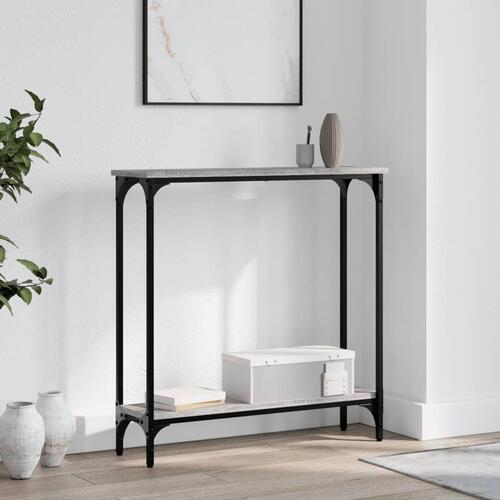 Konsolbord 75x22,5x75 cm konstrueret træ grå sonoma-eg