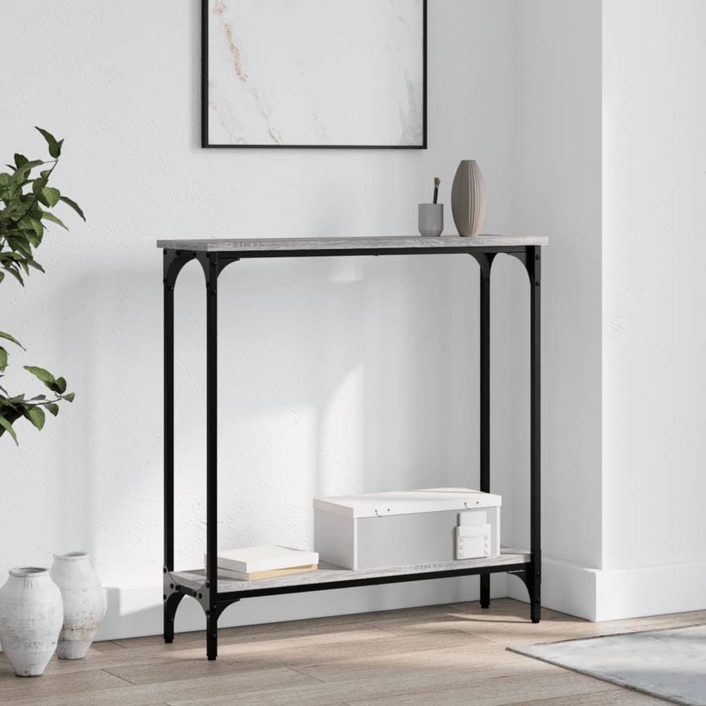 Konsolbord 75x22,5x75 cm konstrueret træ grå sonoma-eg