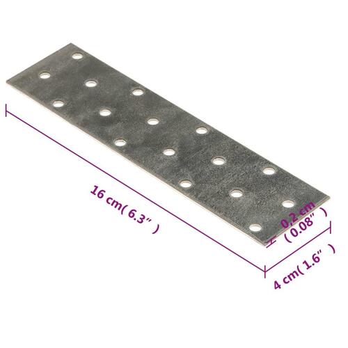 Perforerede plader 60 stk. 2 mm 160x40 mm galvaniseret stål
