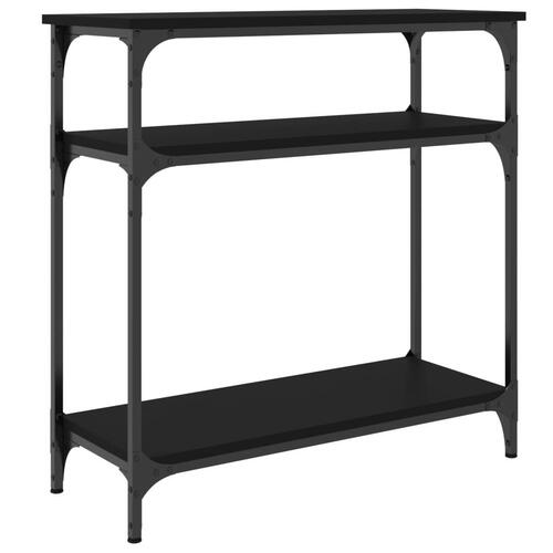 Konsolbord 75x29x75 cm konstrueret træ sort