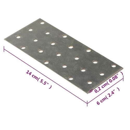 Perforerede plader 40 stk. 2 mm 140x60 mm galvaniseret stål