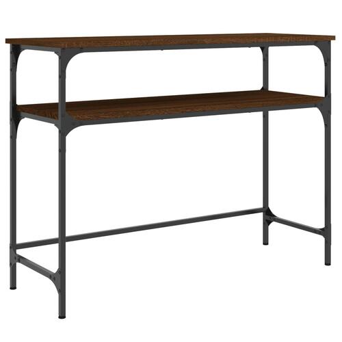 Konsolbord 100x35,5x75 cm konstrueret træ brunt egetræ