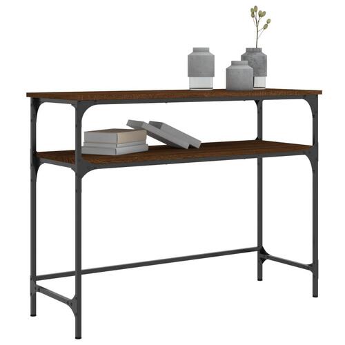 Konsolbord 100x35,5x75 cm konstrueret træ brunt egetræ