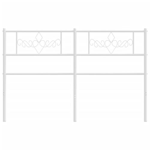 Sengegavl 160 cm metal hvid