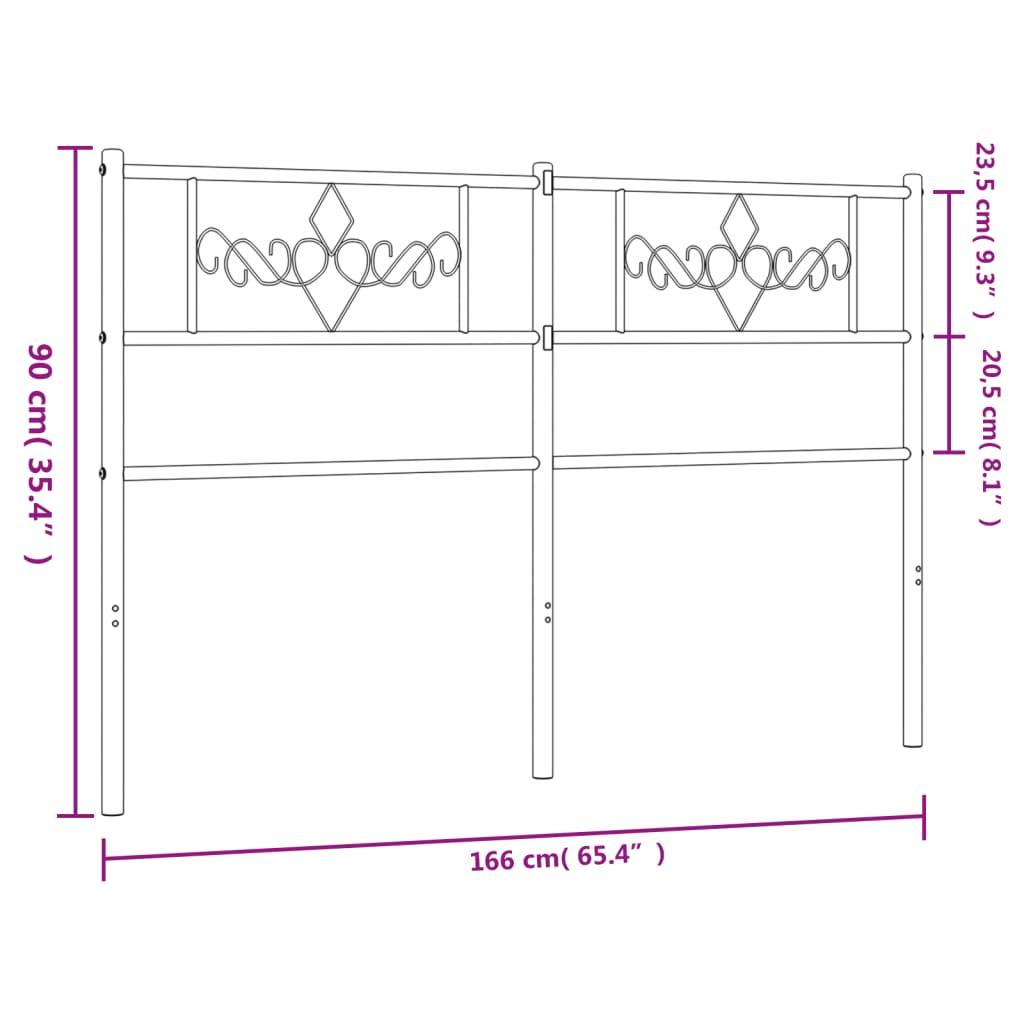 Sengegavl 160 cm metal hvid