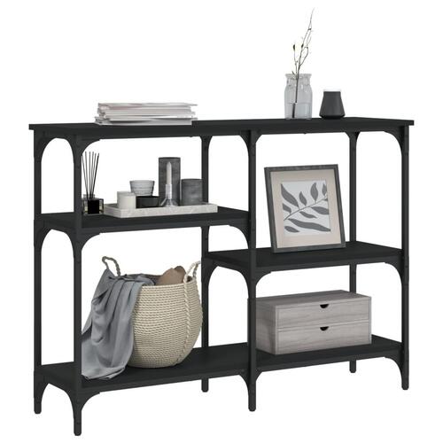 Konsolbord 102x29x75 cm konstrueret træ sort