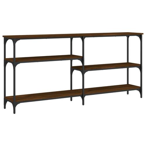 Konsolbord 160x29x75 cm konstrueret træ brun egetræ