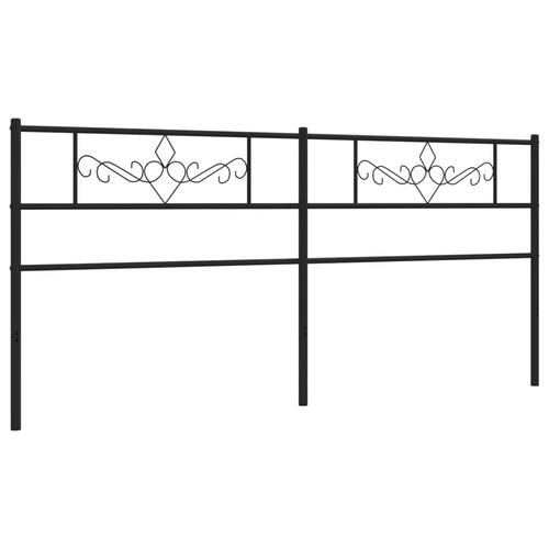 Sengegavl 200 cm metal sort