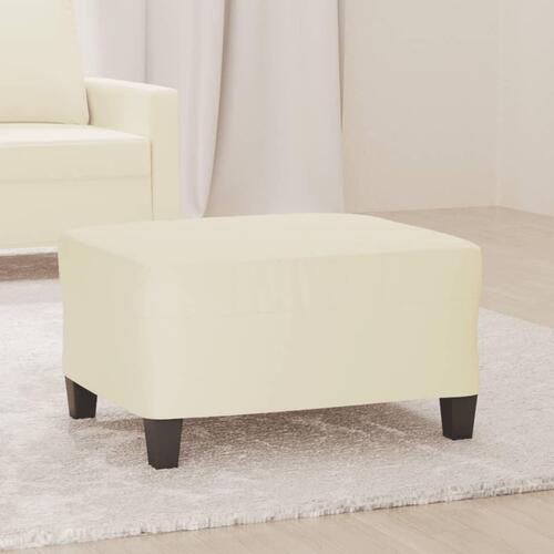 Fodskammel 70x55x41 cm kunstlæder cremefarvet