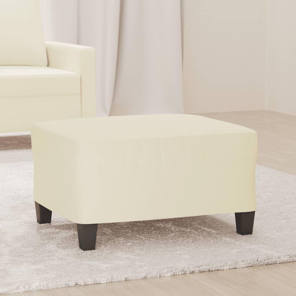 Fodskammel 70x55x41 cm kunstlæder cremefarvet