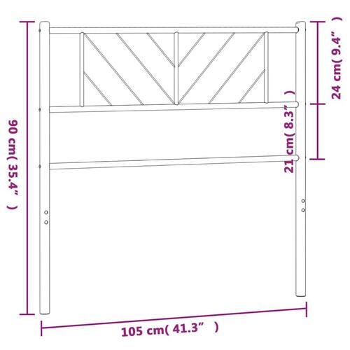 Sengegavl 100 cm metal sort