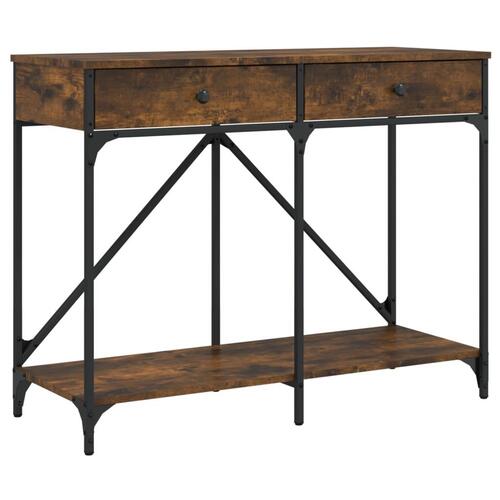 Konsolbord 100x39x78,5 cm konstrueret træ røget egetræsfarve