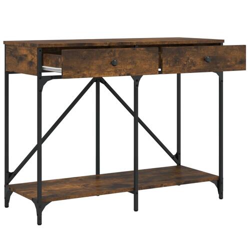 Konsolbord 100x39x78,5 cm konstrueret træ røget egetræsfarve