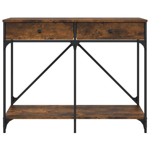 Konsolbord 100x39x78,5 cm konstrueret træ røget egetræsfarve