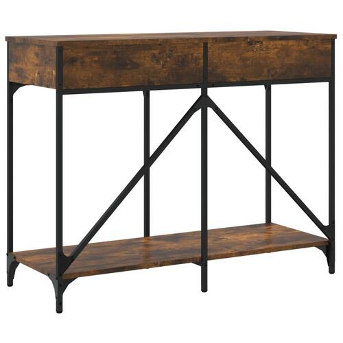 Konsolbord 100x39x78,5 cm konstrueret træ røget egetræsfarve
