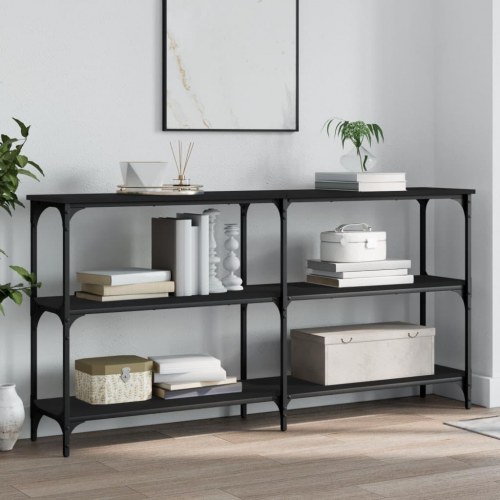 Konsolbord 150x29x75 cm konstrueret træ sort