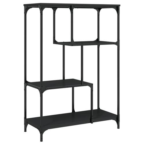 Bogreol 81x36x115 cm konstrueret træ og jern sort
