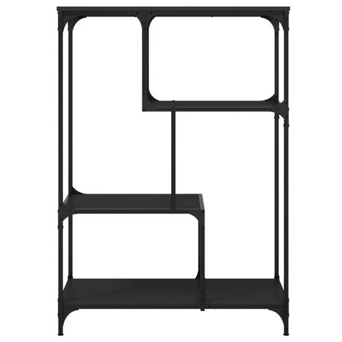 Bogreol 81x36x115 cm konstrueret træ og jern sort