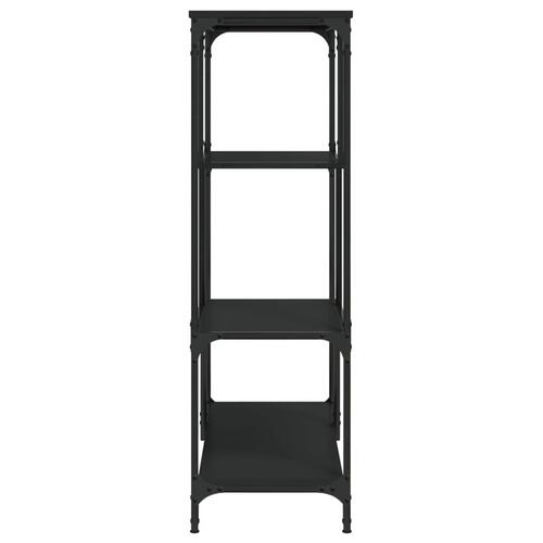 Bogreol 81x36x115 cm konstrueret træ og jern sort