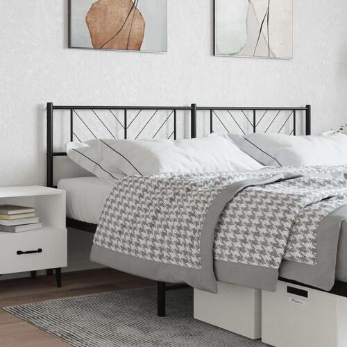 Sengegavl 180 cm metal sort