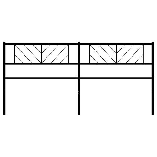 Sengegavl 180 cm metal sort