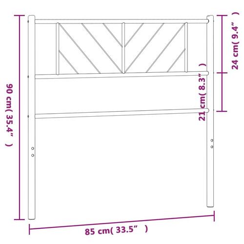 Sengegavl 80 cm metal hvid