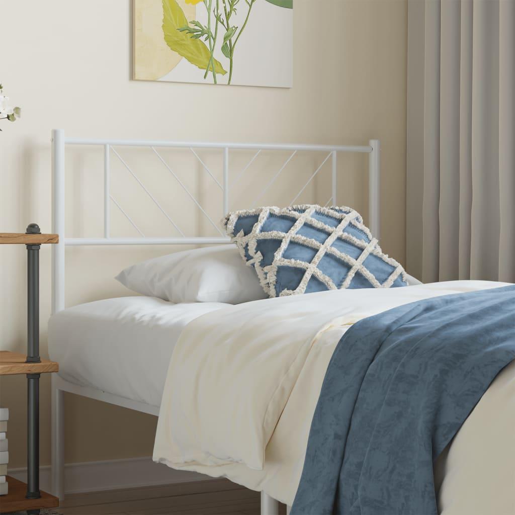 Sengegavl 100 cm metal hvid