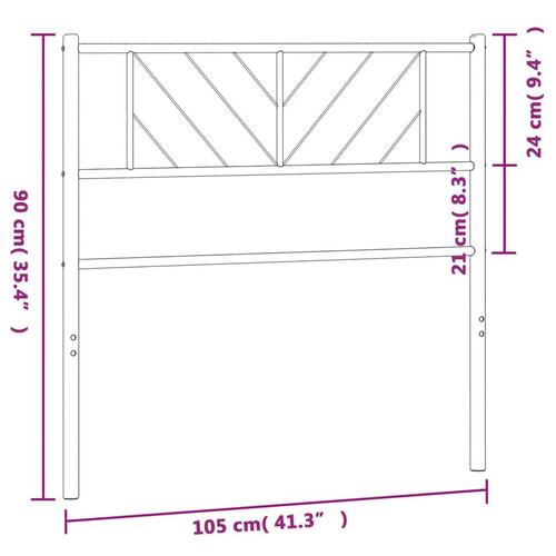 Sengegavl 100 cm metal hvid