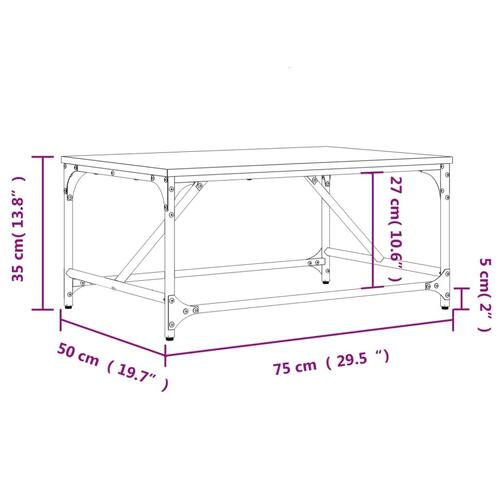 Sofabord 75x50x35 cm konstrueret træ sort