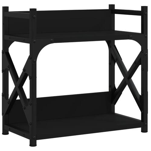 Printerstativ 40x20x40 cm 2 hylder konstrueret træ sort
