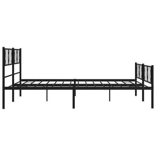Sengeramme med sengegavl og fodgærde 200x200 cm metal sort