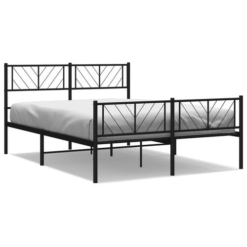 Sengeramme med sengegavl og fodgærde 120x190 cm metal sort