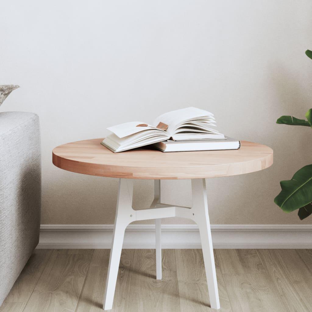 Bordplade Ø50x2,5 cm rund massivt bøgetræ