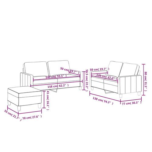 3 personers sofa med hynder kunstlæder grå