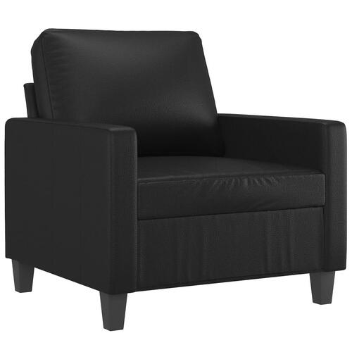Sofasæt 4 dele med hynder kunstlæder sort