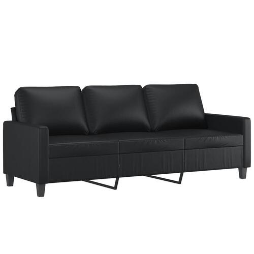 Sofasæt 4 dele med hynder kunstlæder sort