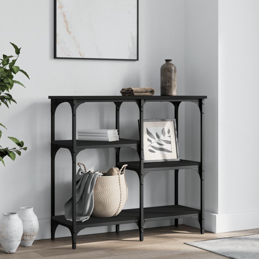 Konsolbord 80x29x75 cm konstrueret træ sort