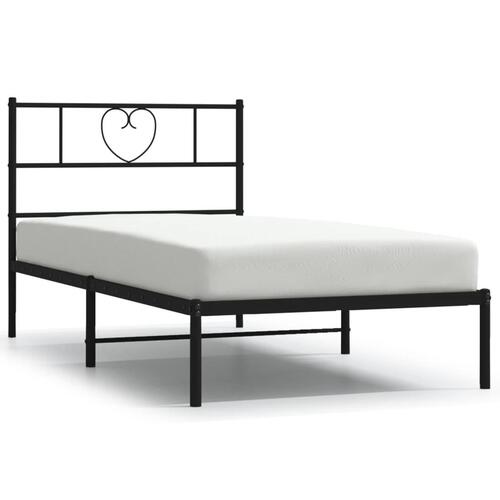 Sengeramme med sengegavl 107x203 cm metal sort