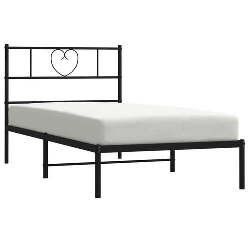 Sengeramme med sengegavl 107x203 cm metal sort