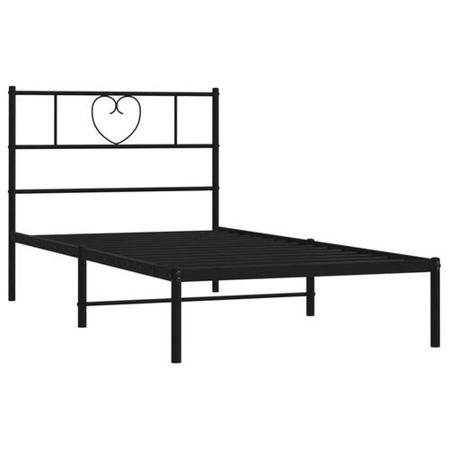 Sengeramme med sengegavl 107x203 cm metal sort