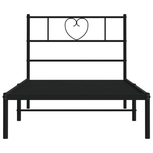 Sengeramme med sengegavl 107x203 cm metal sort