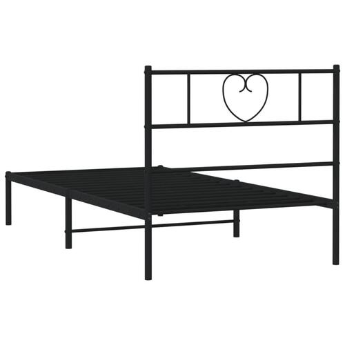 Sengeramme med sengegavl 107x203 cm metal sort