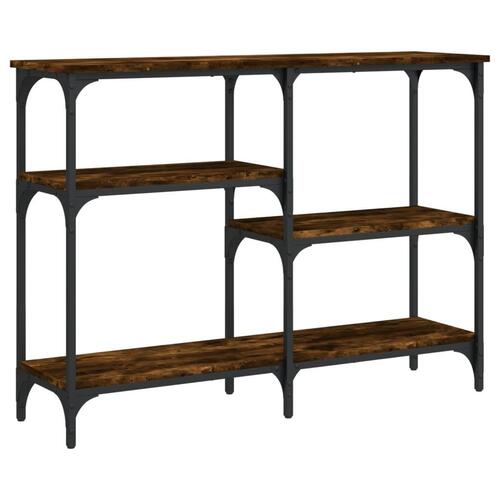 Konsolbord 102x29x75 cm konstrueret træ røget egetræsfarve